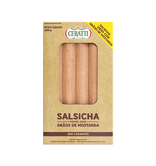 Salsicha Viena com Grãos de Mostarda Sem Corante Ceratti